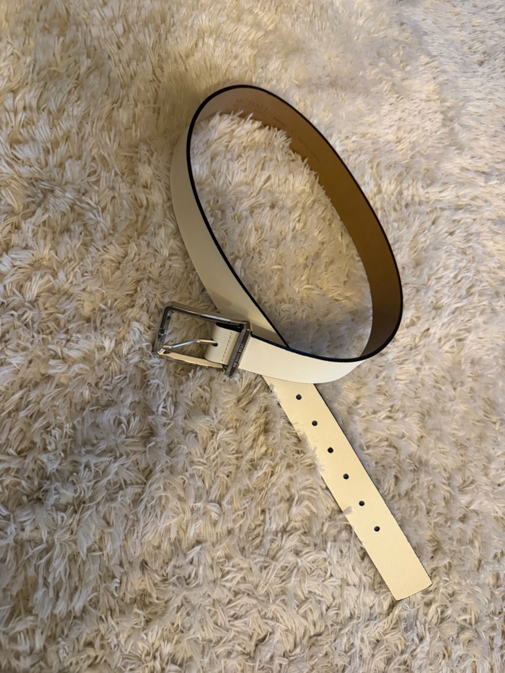 🆕🤍 Michael Kors White Belt 100% Genuine Leather Size S